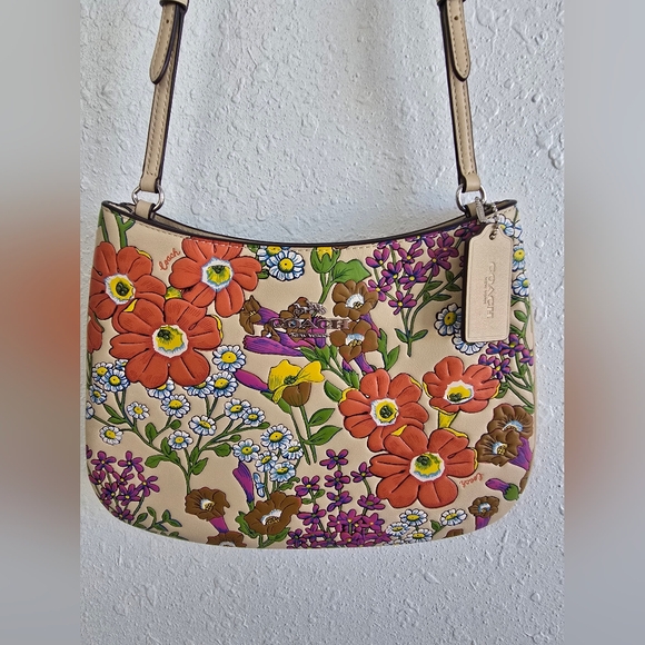 Coach Penelope shoulder bag with floral print Leather NWOT Spring Easter Bag - Picture 5 of 10